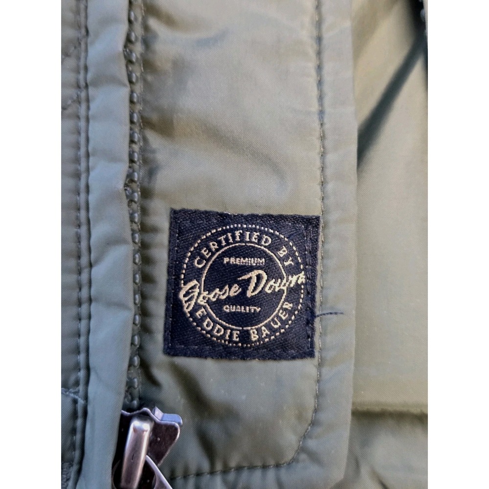 Eddie Bauer Womens Quilted Goose Down Puffer Vest Full Zip Medium Green - Picture 9 of 16